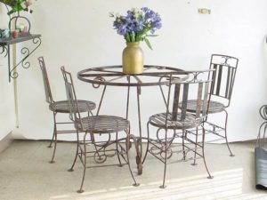 Custom wrought iron dining set